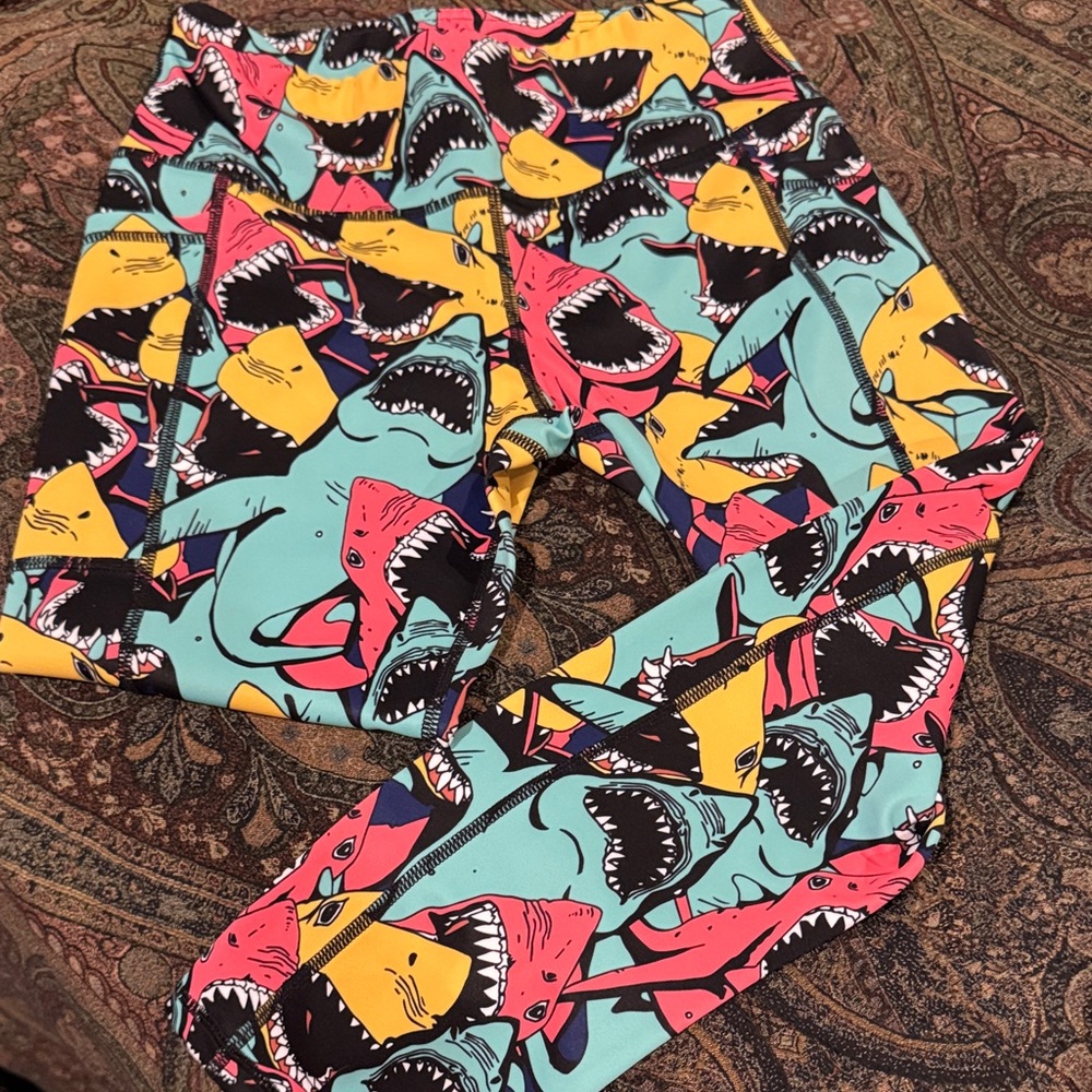 Constantly Varied Gear Shark Attack Leggings - Red, Yellow, Blue